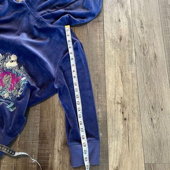 Y2K Juicy Couture Periwinkle Zip-Up Sweater Size Large - Picture 6 of 8